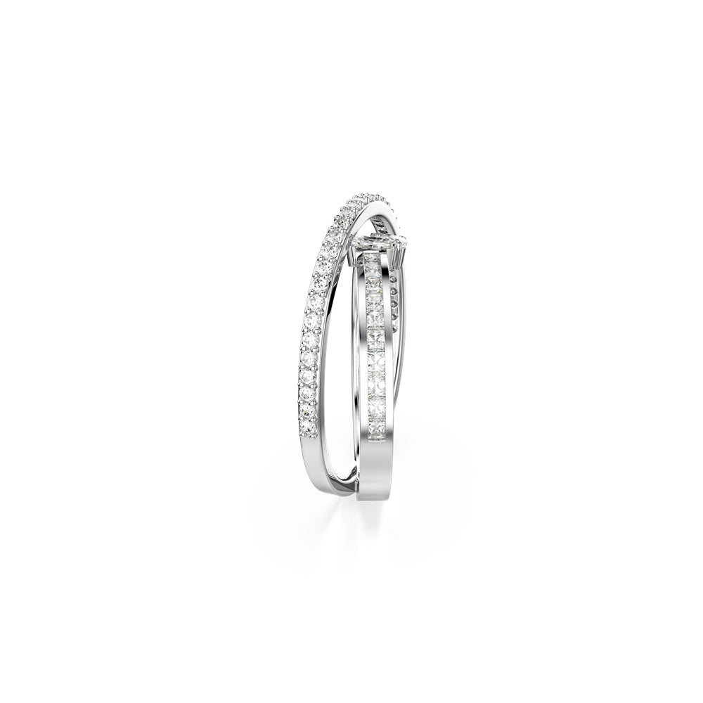 Swarovski Hyperbola Rhodium Plated Mixed Cuts Crystal Ring - 55