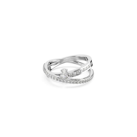 Swarovski Hyperbola Rhodium Plated Mixed Cuts Crystal Ring - 55