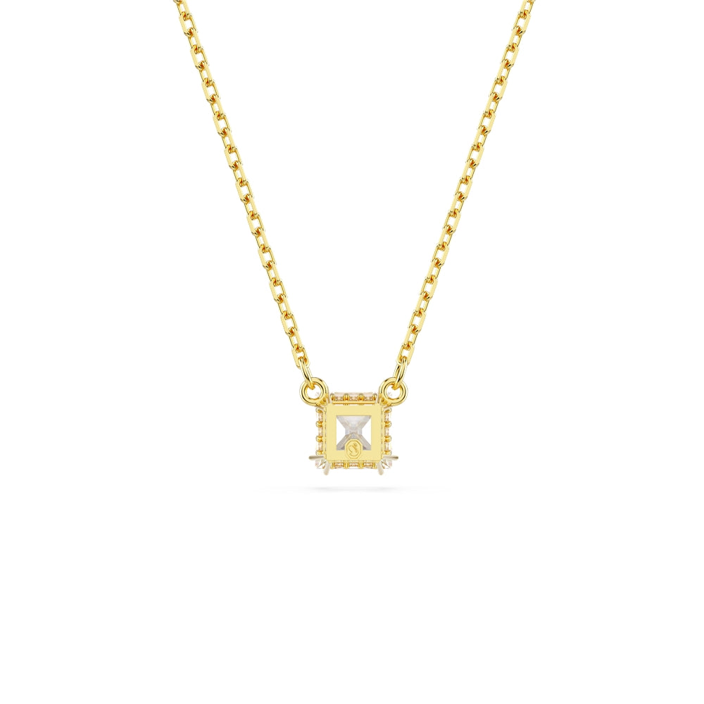 Swarovski Stilla Gold Tone Square Cut Crystal Necklace