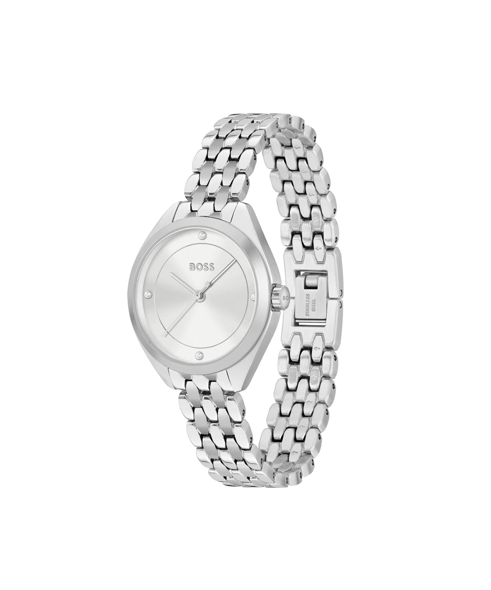Boss Mae Crystal Silver Watch