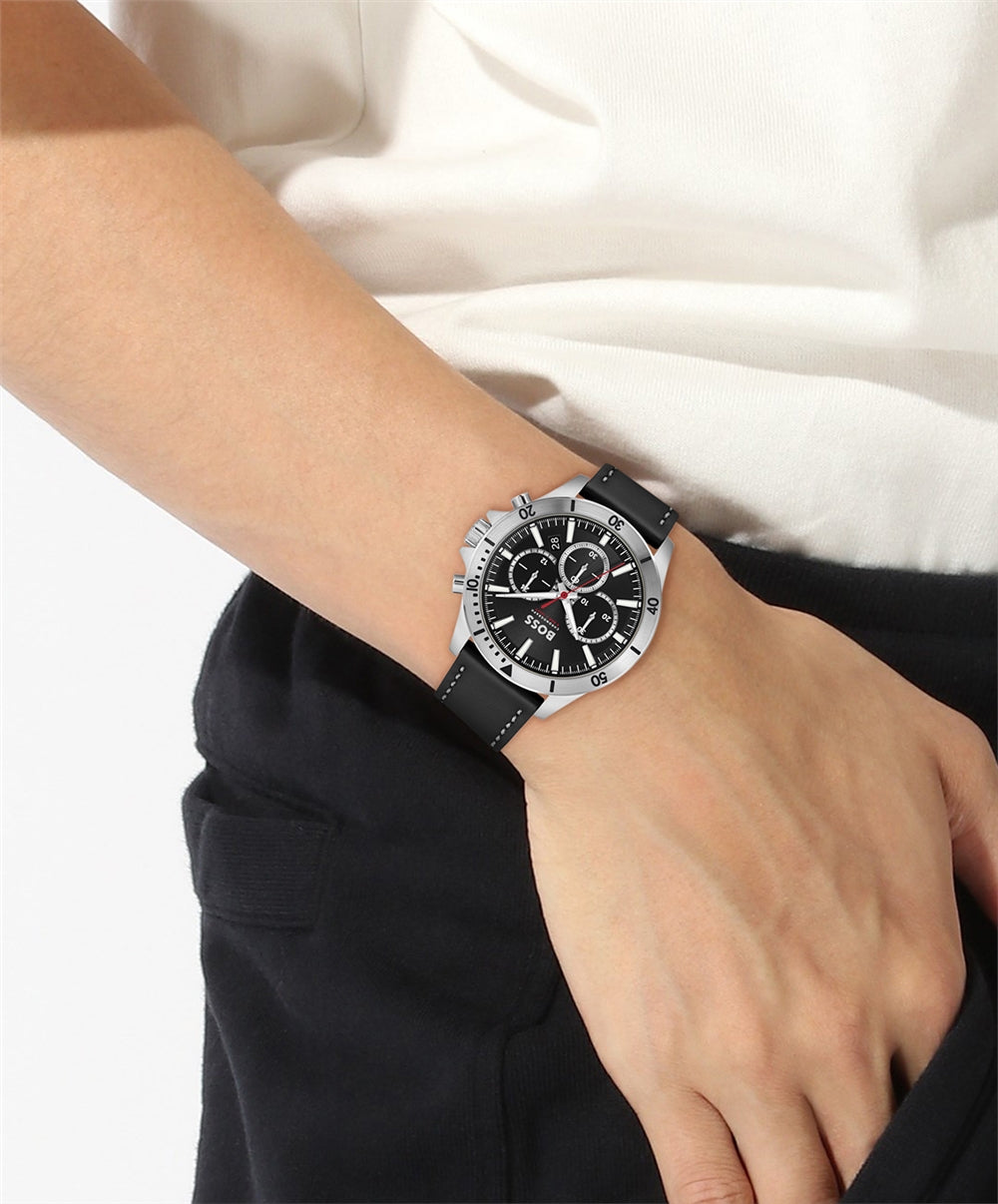 Boss Sports Lux Black Chronograph Watch