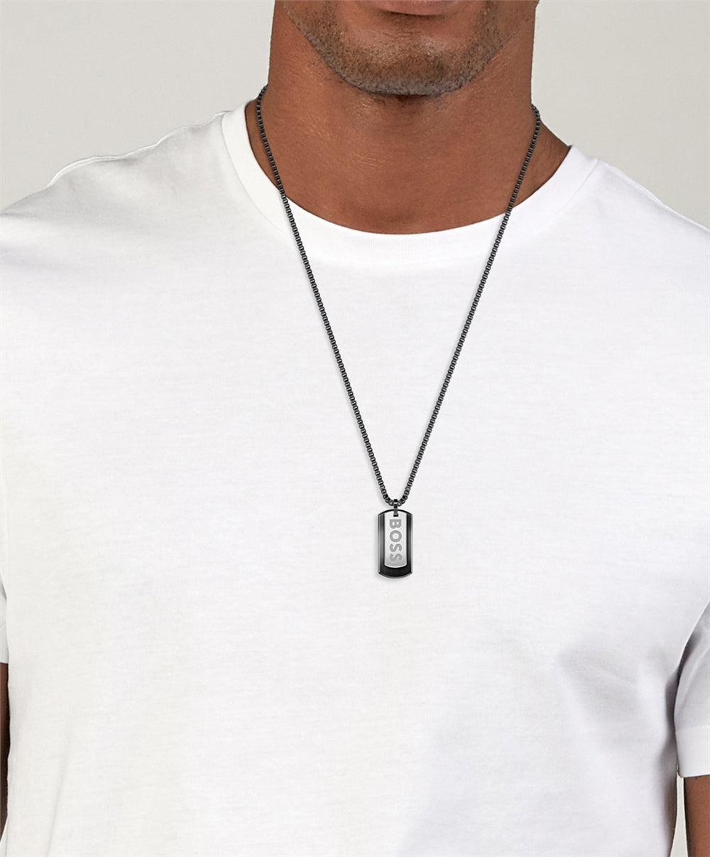 Boss Devon Black IP Necklace