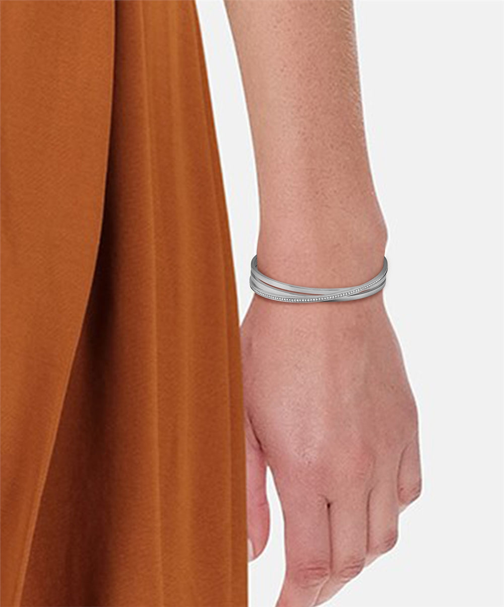 Boss Saya Steel CZ Bangle