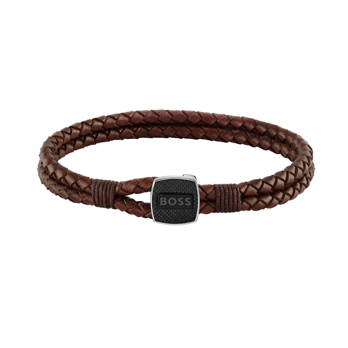 Boss Seal Brown Leather Bracelet