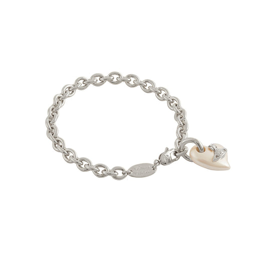Vivienne Westwood Silver Florentia Pearl Heart Bracelet