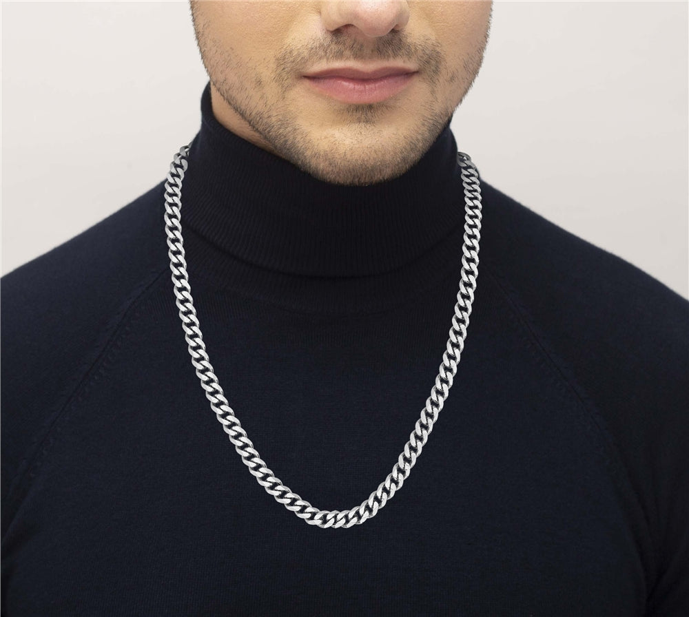 Boss Steel Curb Chain Link Necklace