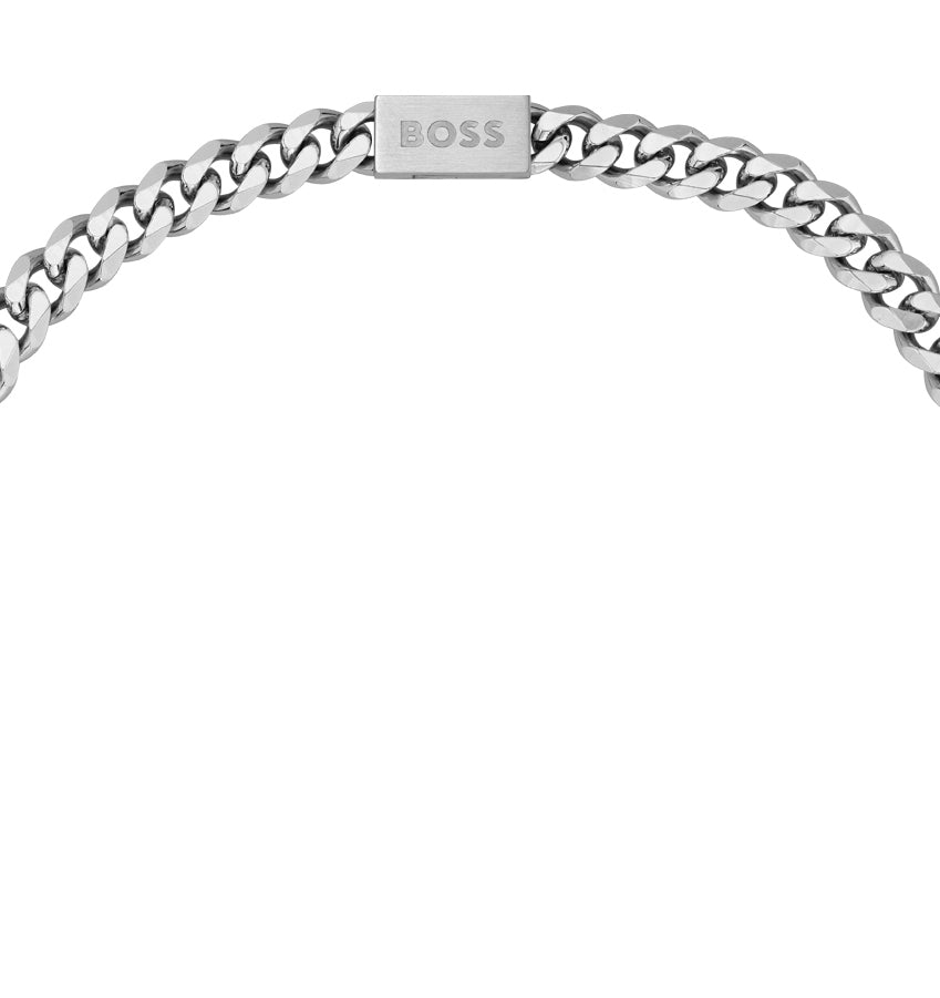 Boss Steel Curb Chain Link Necklace