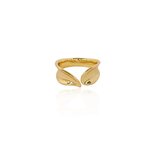 Seek + Find Grow Leaf Adjustable Gold Ring