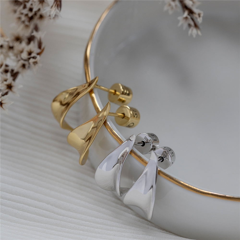 Seek + Find Grow Leaf Silver Earrings