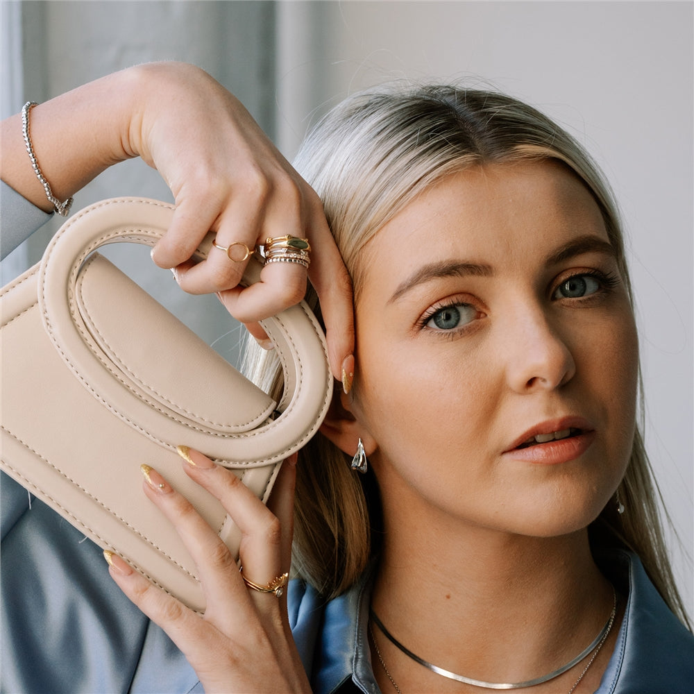 Seek + Find Grow Leaf Silver Earrings