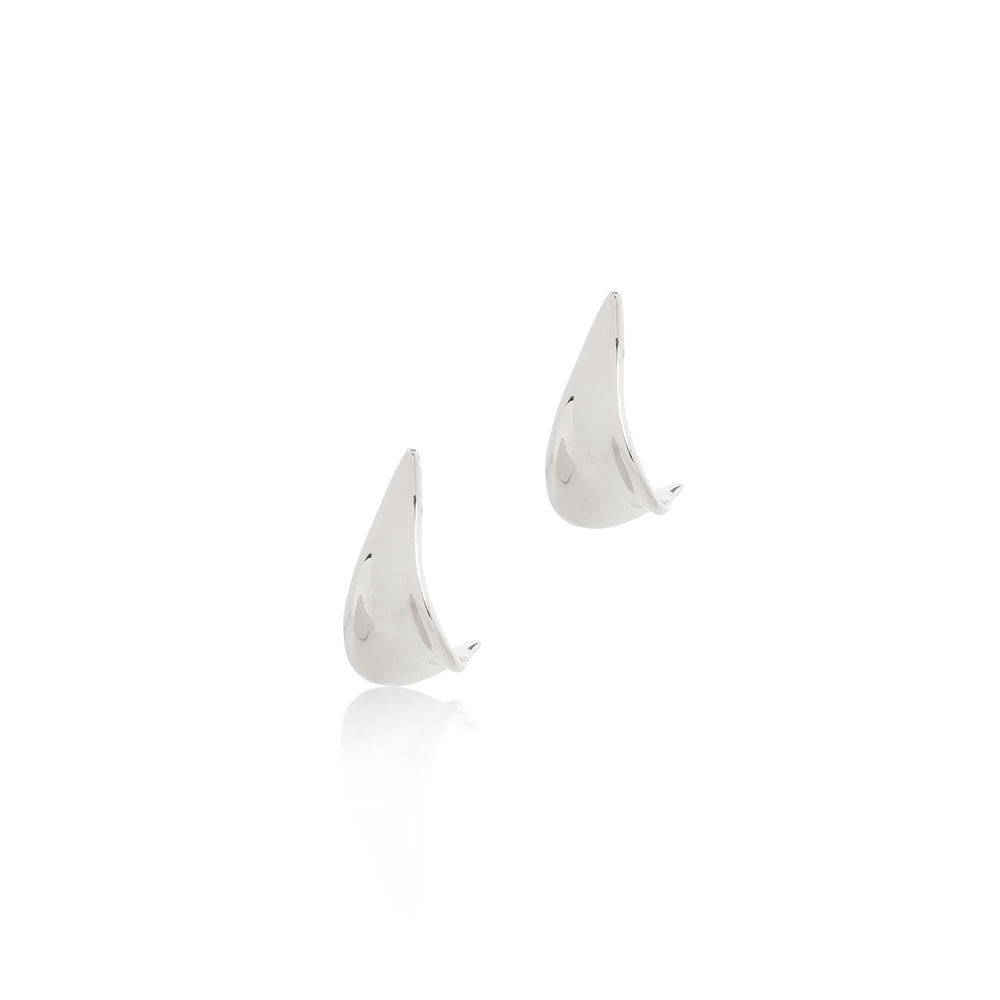 Seek + Find Grow Leaf Silver Earrings