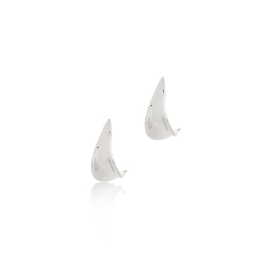 Seek + Find Grow Leaf Silver Earrings