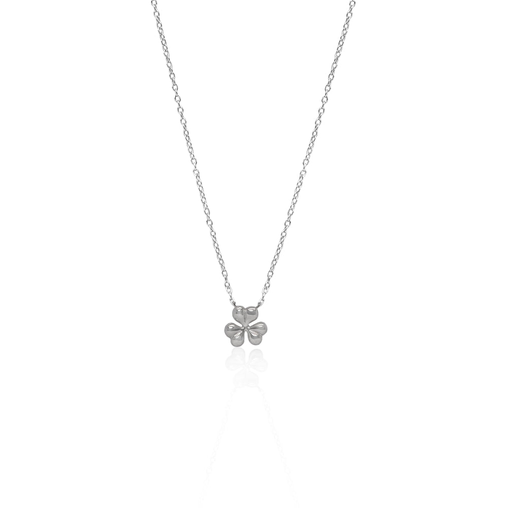 Seek + Find Silver Faith Hope Love Shamrock Necklace