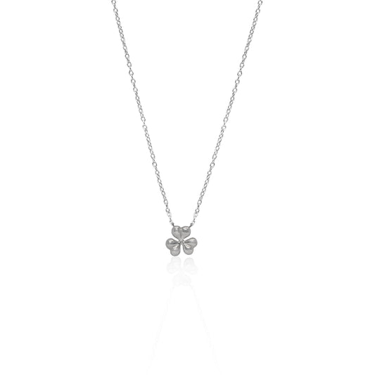 Seek + Find Silver Faith Hope Love Shamrock Necklace