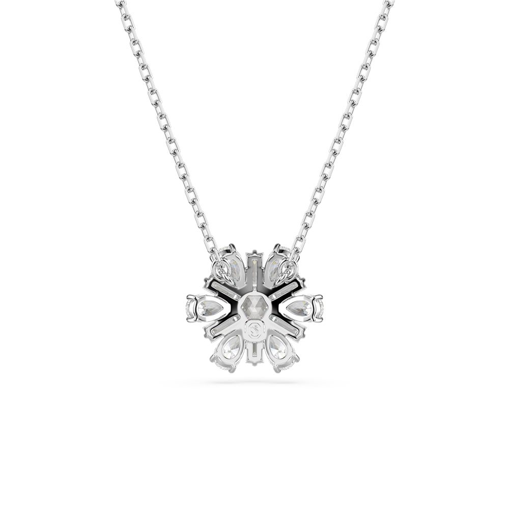 Swarovski Idyllia Rhodium Plated Mixed Cuts Snowflake Necklace
