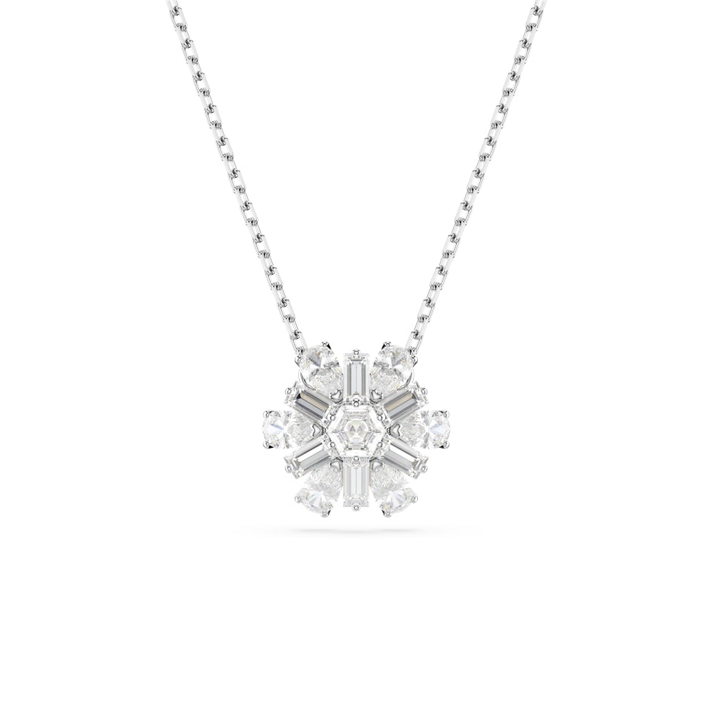 Swarovski Idyllia Rhodium Plated Mixed Cuts Snowflake Necklace