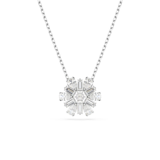 Swarovski Idyllia Rhodium Plated Mixed Cuts Snowflake Necklace