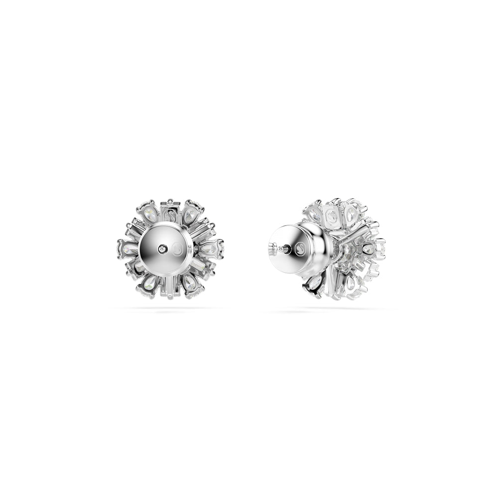 Swarovski Idyllia Rhodium Plated Mixed Cuts Snowflake Stud Earrings