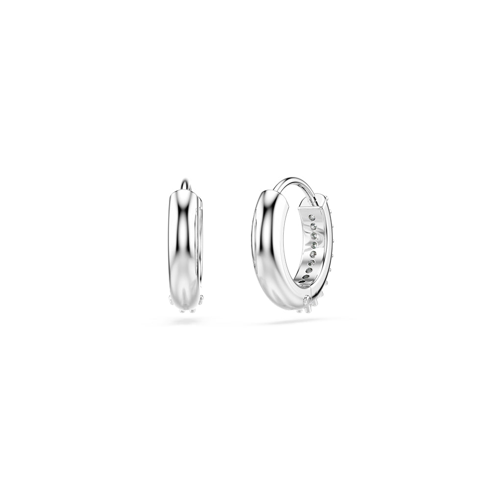 Swarovski Matrix Rhodium Plated White Crystal Hoop Earrings