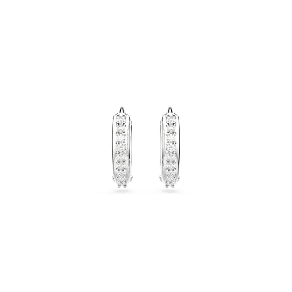 Swarovski Matrix Rhodium Plated White Crystal Hoop Earrings