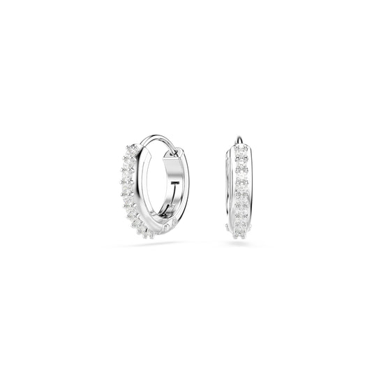 Swarovski Matrix Rhodium Plated White Crystal Hoop Earrings