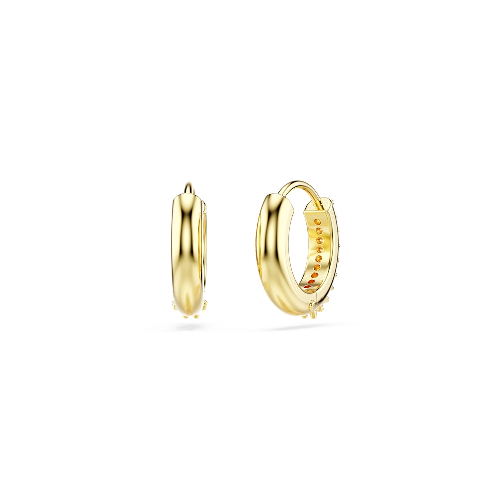 Swarovski Matrix Gold White Crystal Hoop Earrings