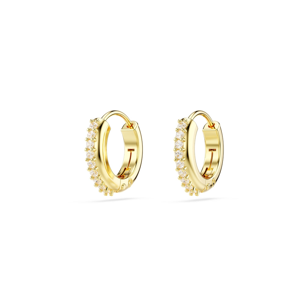 Swarovski Matrix Gold White Crystal Hoop Earrings