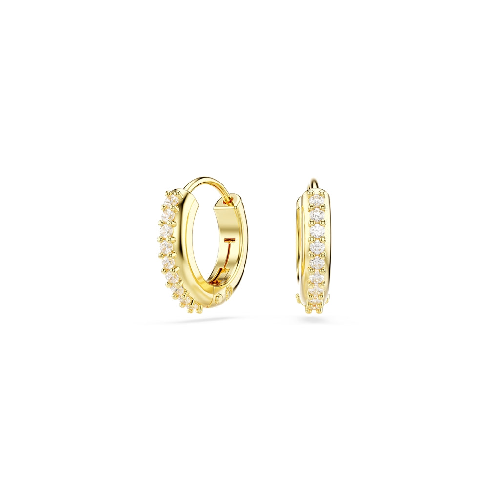 Swarovski Matrix Gold White Crystal Hoop Earrings