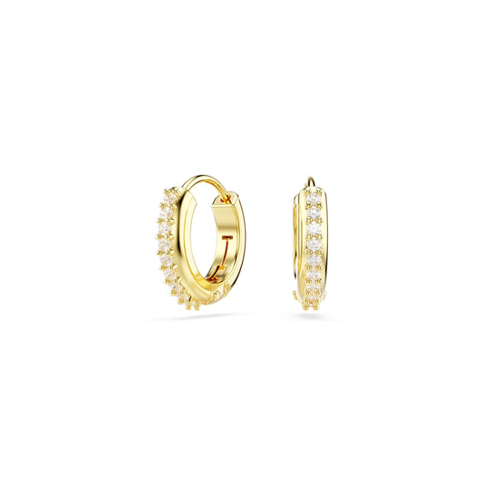 Swarovski Matrix Gold White Crystal Hoop Earrings
