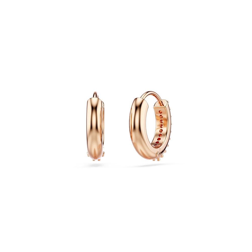 Swarovski Matrix Rose Gold White Crystal Hoop Earrings