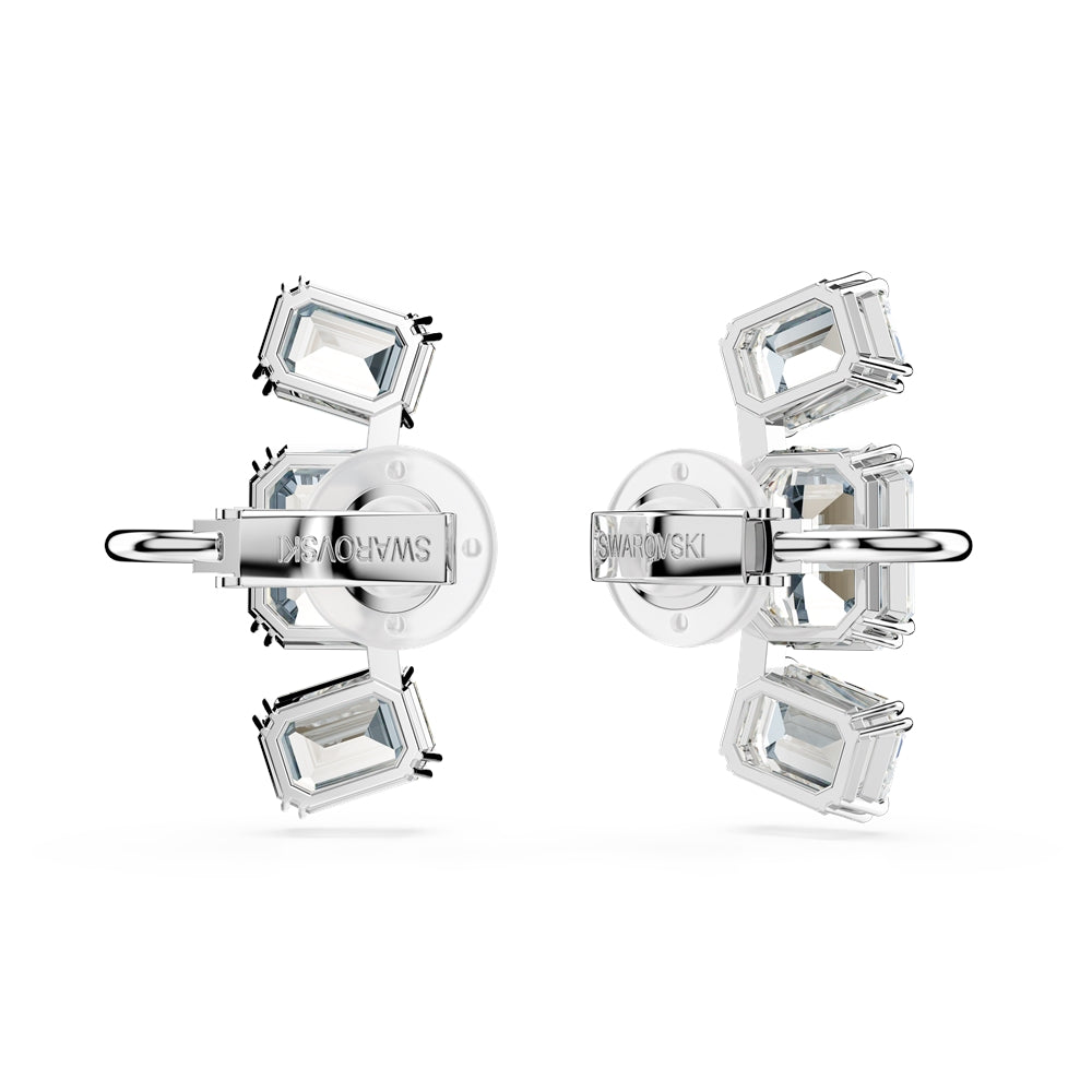 Swarovski Millenia Rhodium Plated Octagonal Cut Clip On Earrings