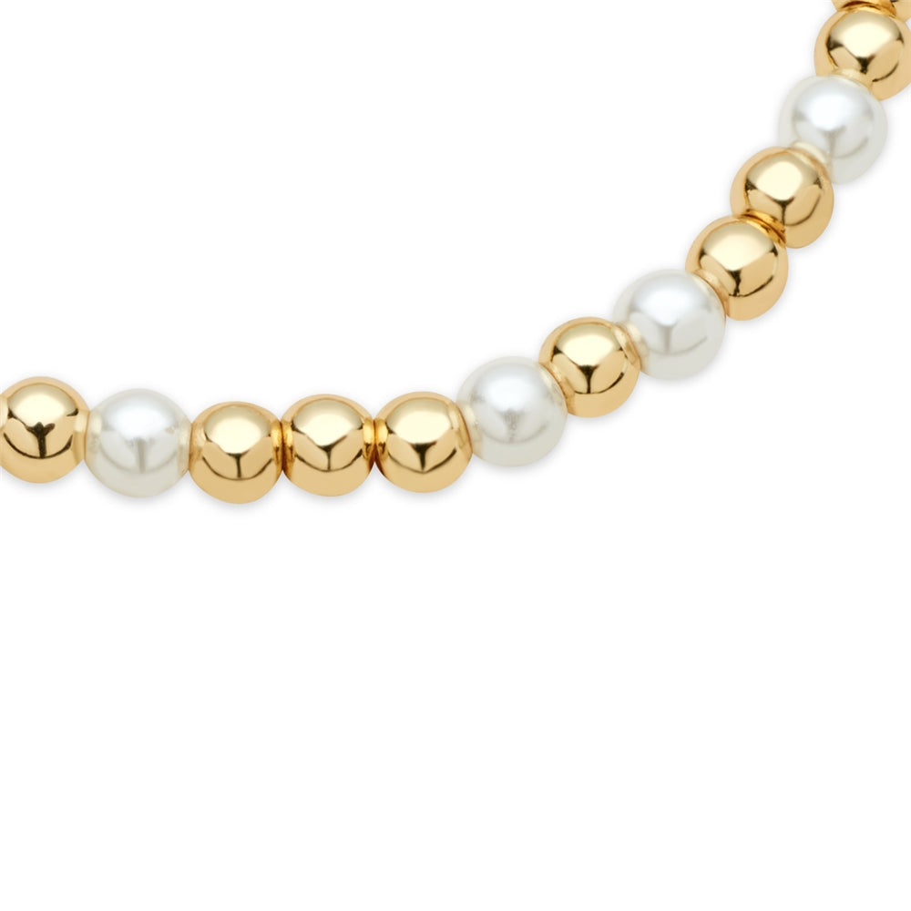 August Woods Gold Pearl Beaded Stretch Bracelet