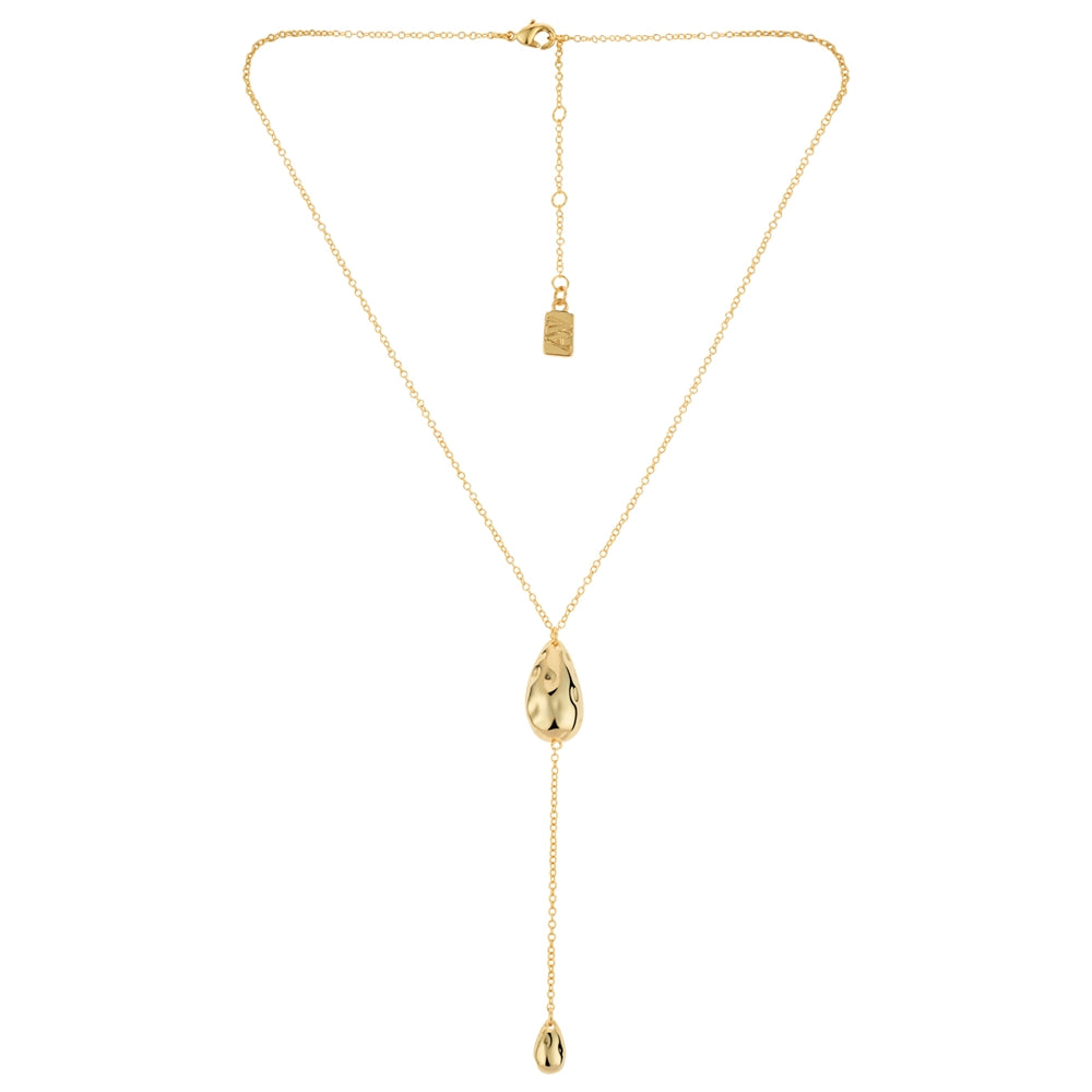 August Woods Gold Double Teardrop Necklace
