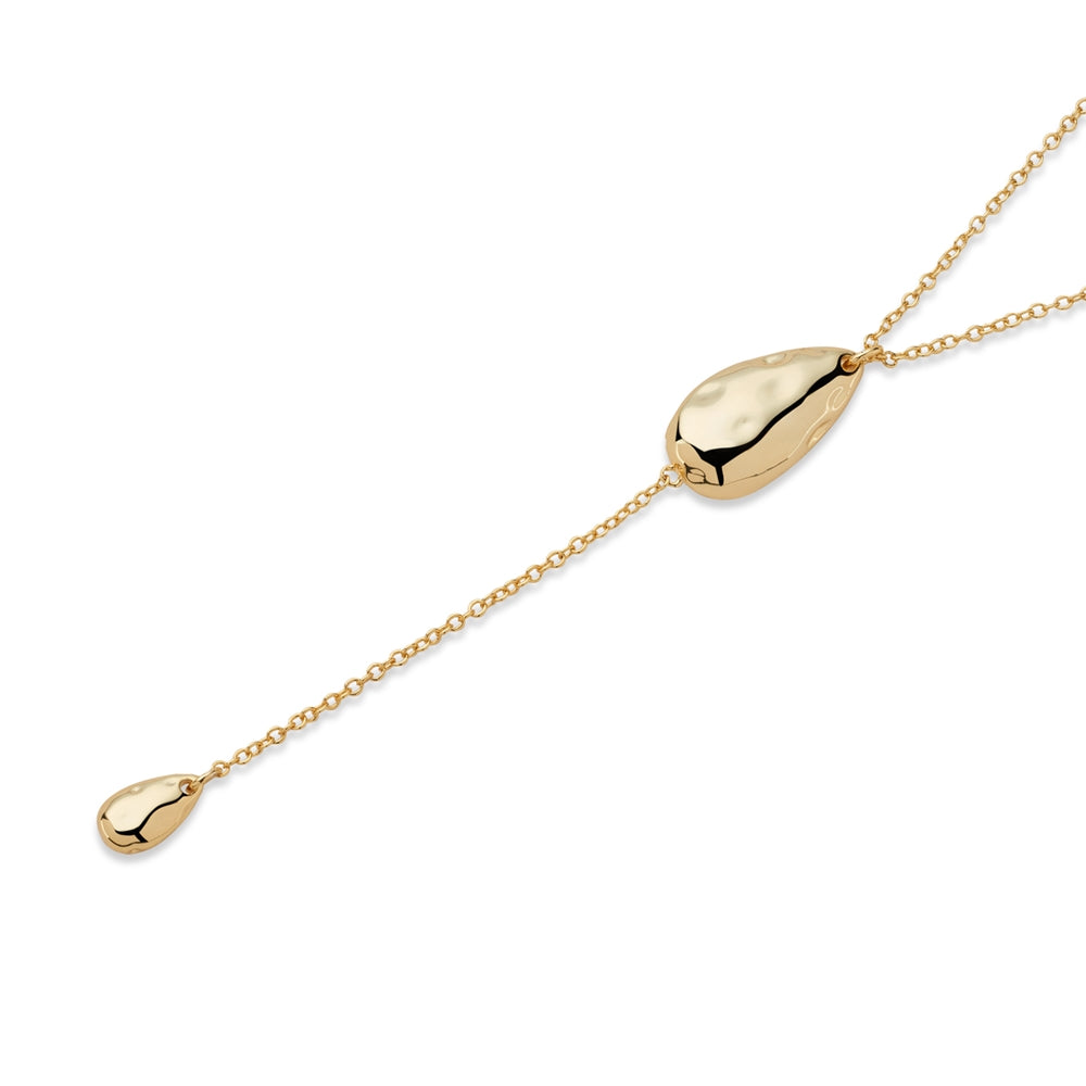 August Woods Gold Double Teardrop Necklace