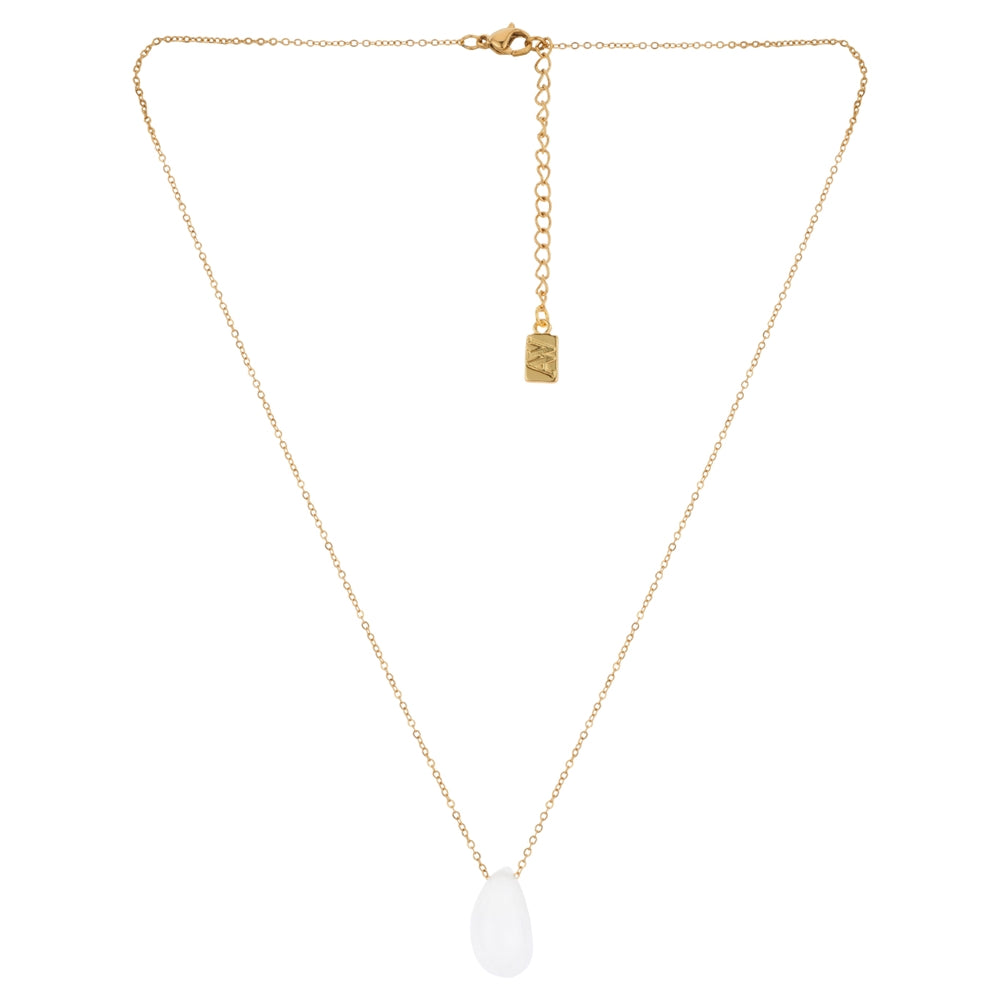 August Woods Gold Glass Stone Teardrop Necklace