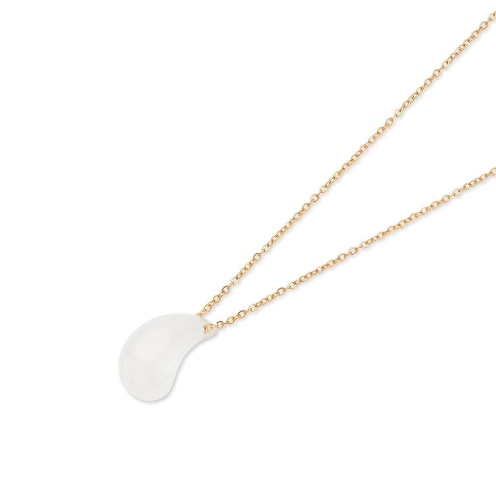 August Woods Gold Glass Stone Teardrop Necklace