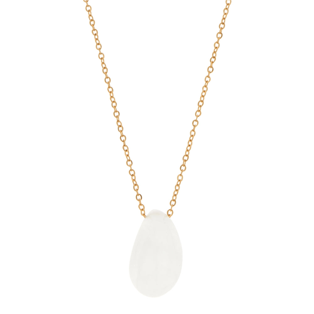 August Woods Gold Glass Stone Teardrop Necklace