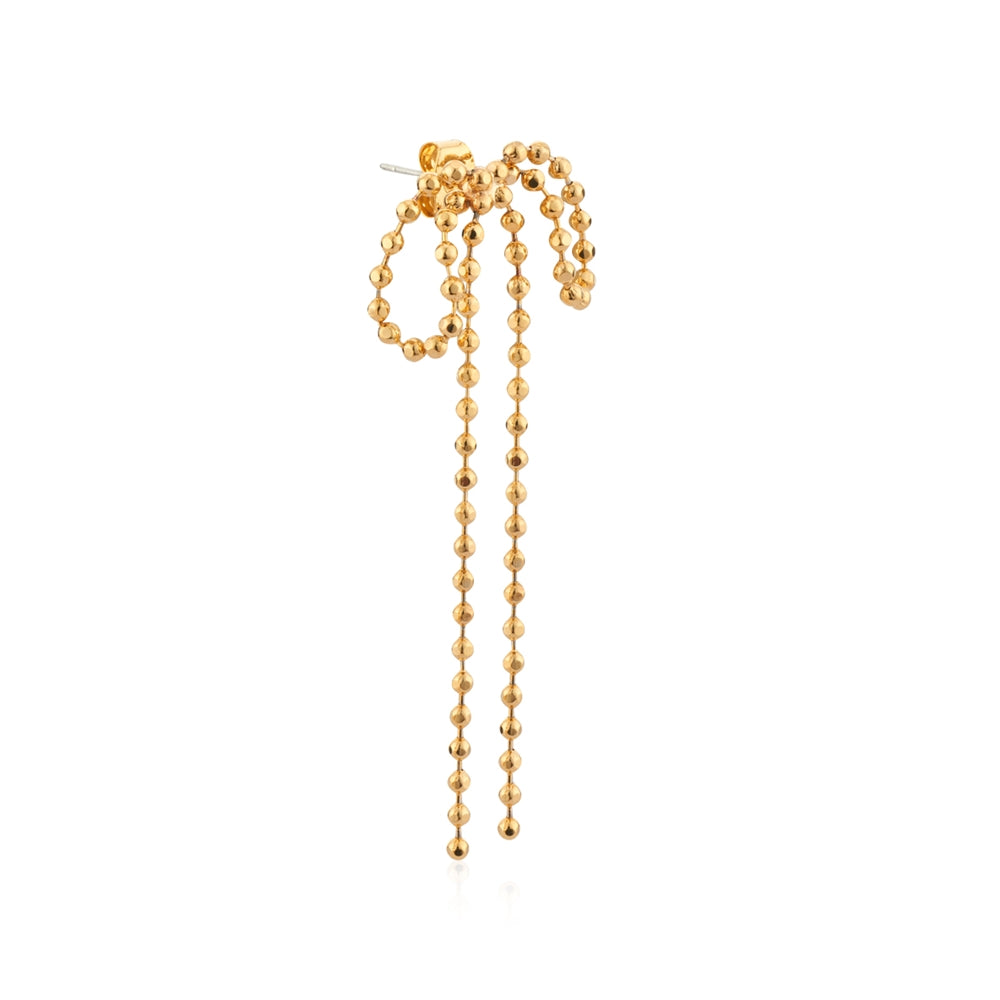 August Woods Gold Loose Beaded Bow Earrings