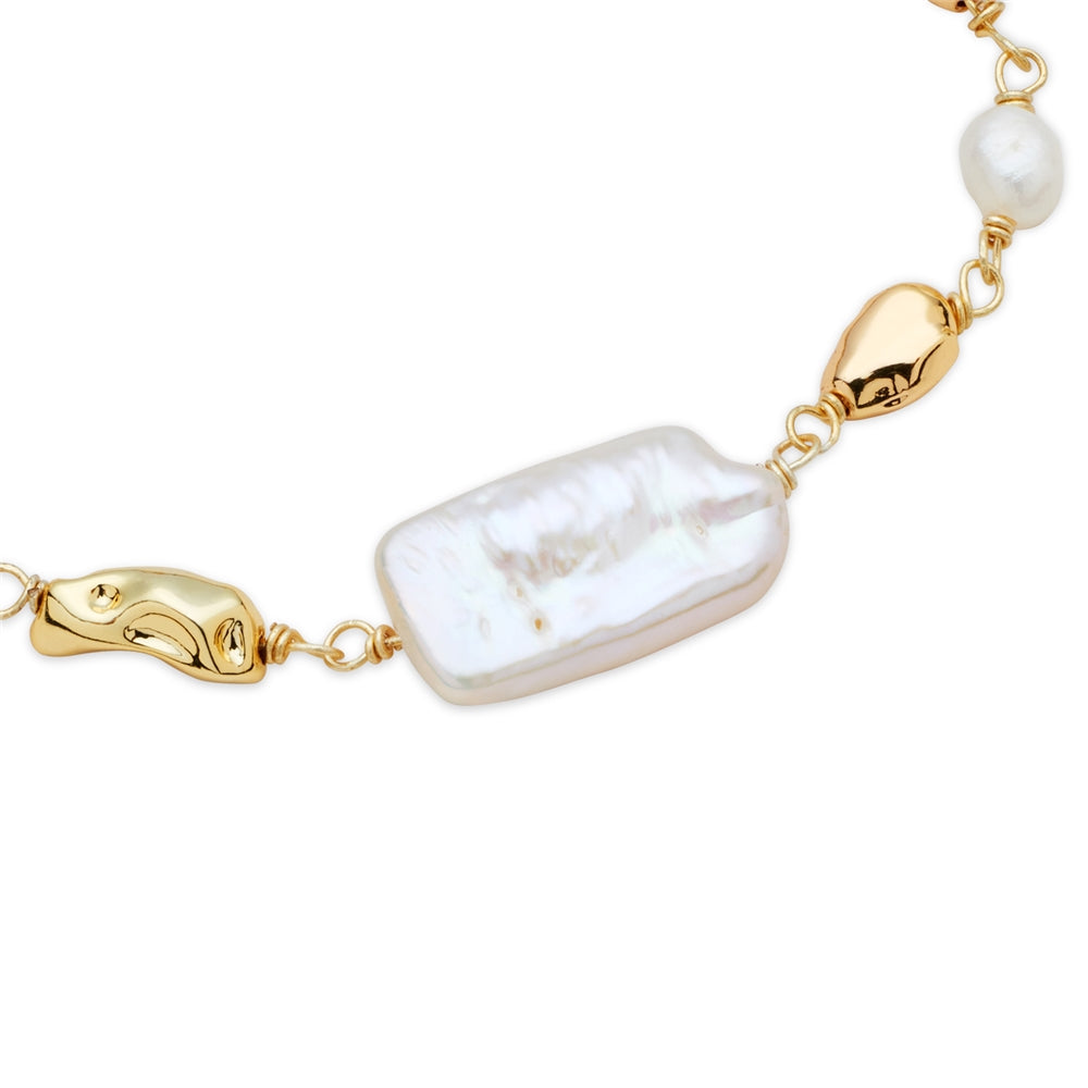 August Woods Gold Pearl Teardrop Bracelet