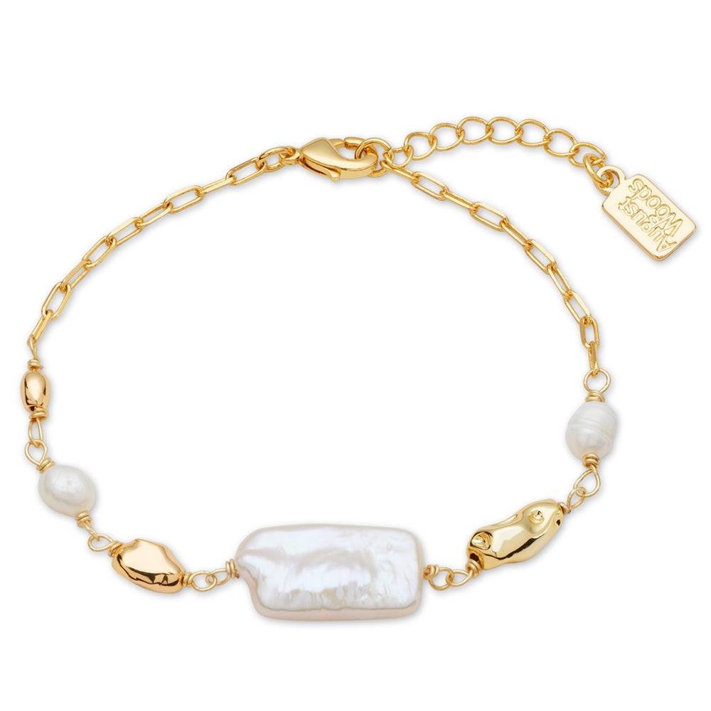 August Woods Gold Pearl Teardrop Bracelet