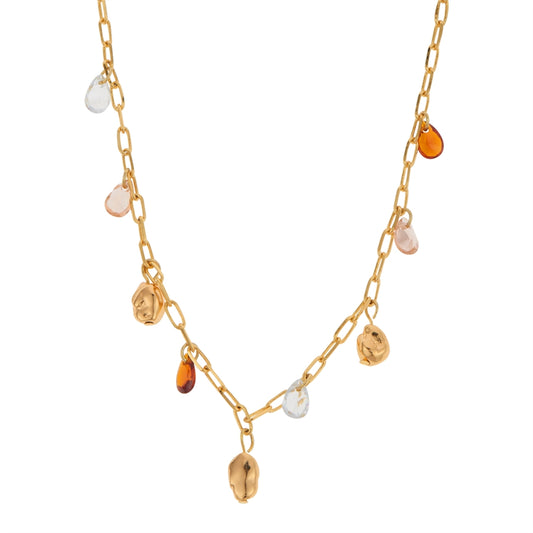 August Woods Gold Teardrop Charm Statement Necklace