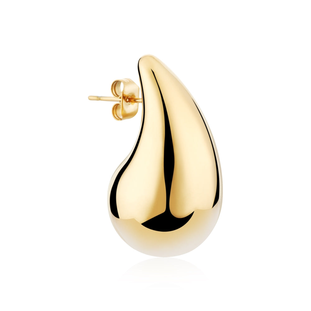 August Woods Gold Teardrop Puffed Stud Earrings
