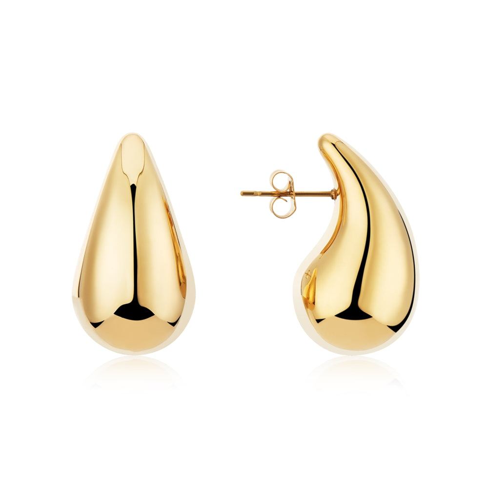 August Woods Gold Teardrop Puffed Stud Earrings