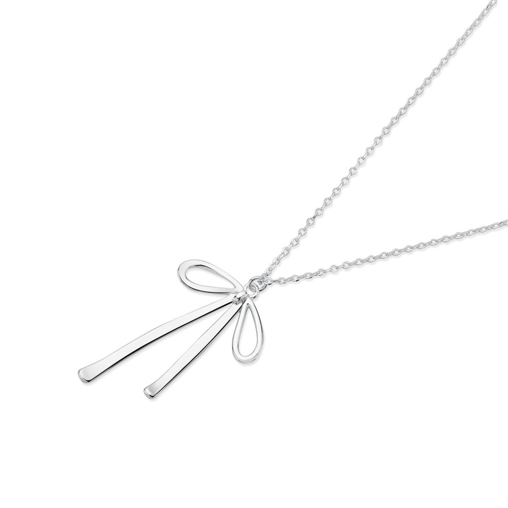 August Woods Silver Ribbon Bow Necklace