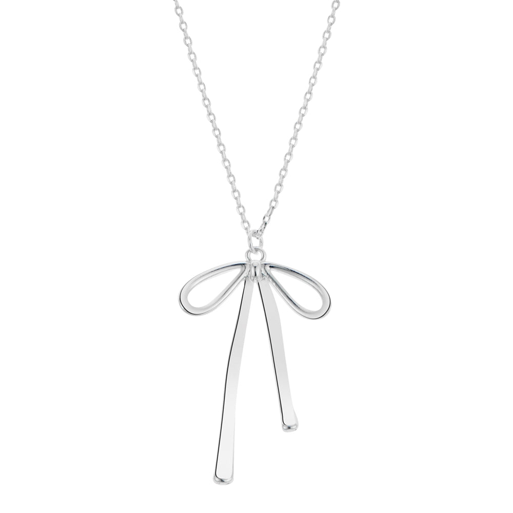 August Woods Silver Ribbon Bow Necklace