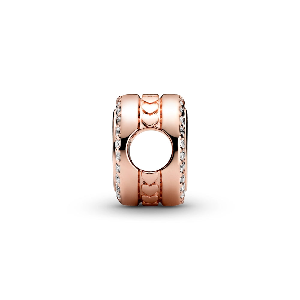 Pandora Rose Gold Engravable Crystal Button Charm