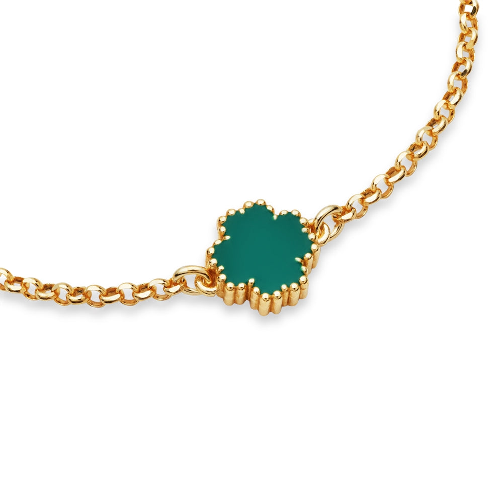 Argento Gold and Green Clover Bracelet