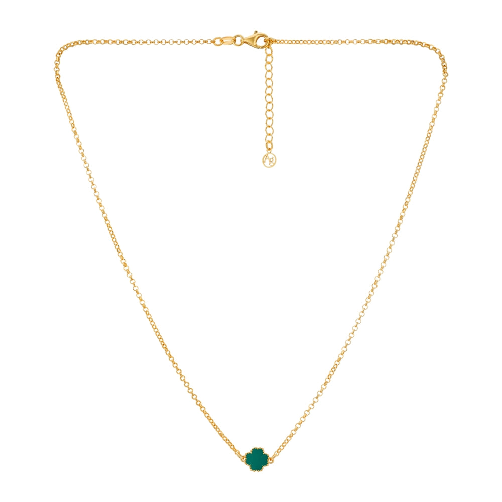 Argento Gold Green Clover Necklace