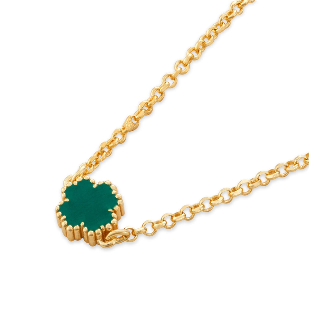 Argento Gold Green Clover Necklace