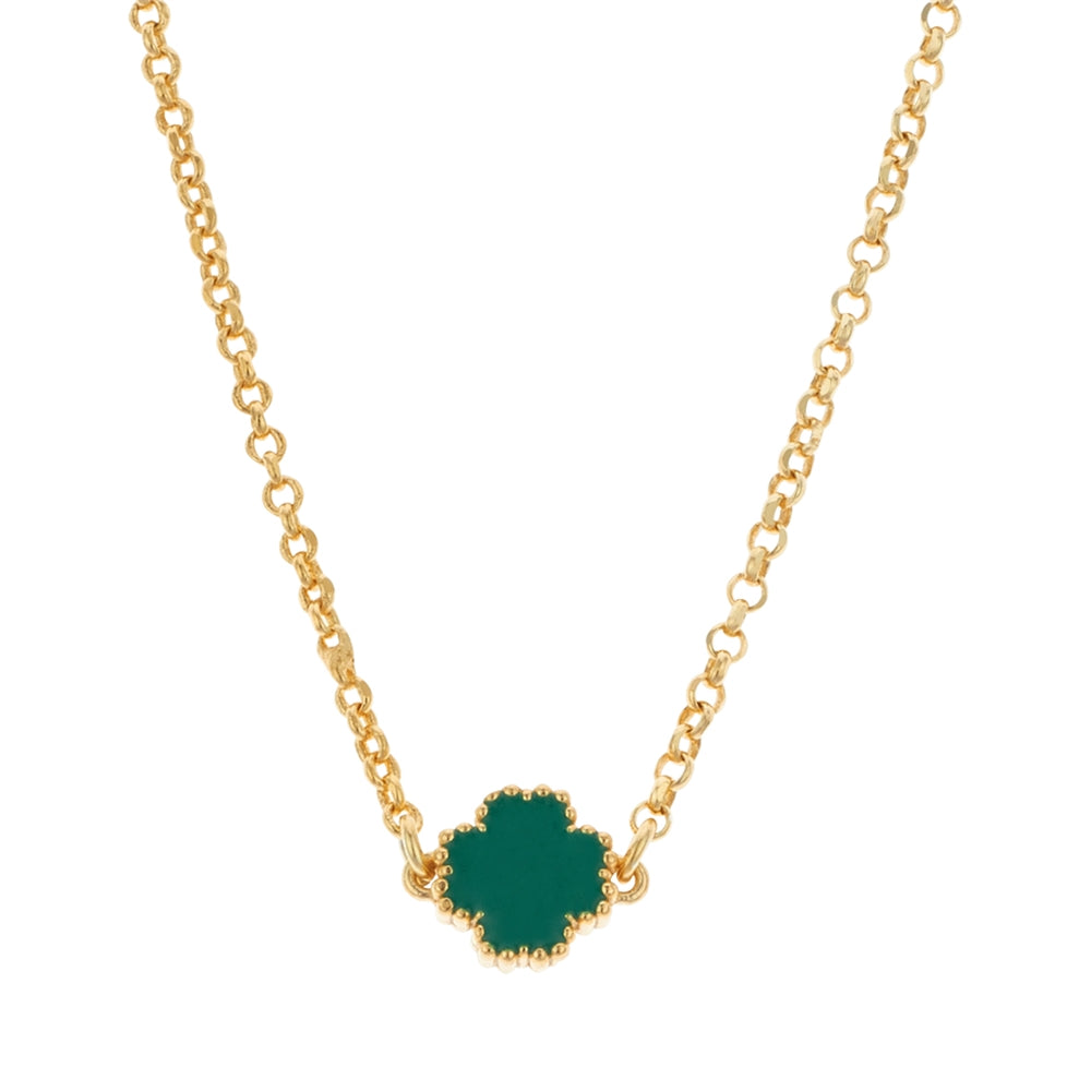 Argento Gold Green Clover Necklace